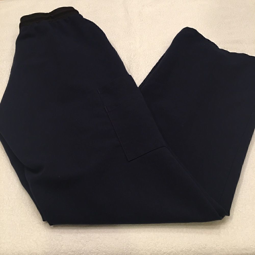 Ave by Medline Navy Blue Pacific Scrub Pants Small black elastic waistband tie